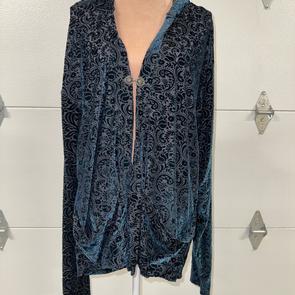 Astral Visions Designs Blue Velvet Hooded Kimono/Shawl